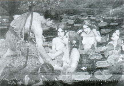 Kąpiące się Nimfy, olej. Obraz namalowany przez 16-letniego Ruzamskiego